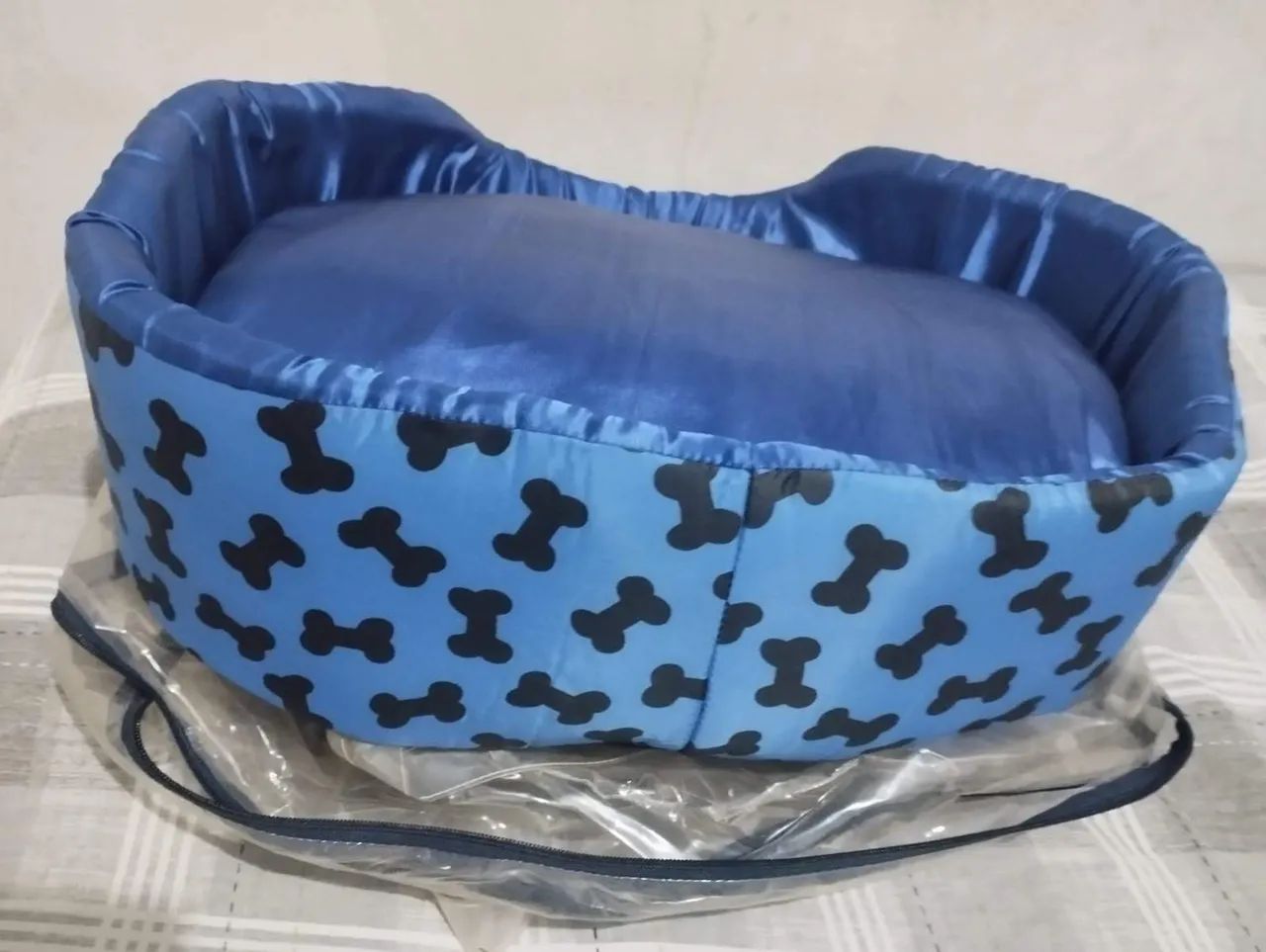Cama pet azul com almofada removível - Foto 3
