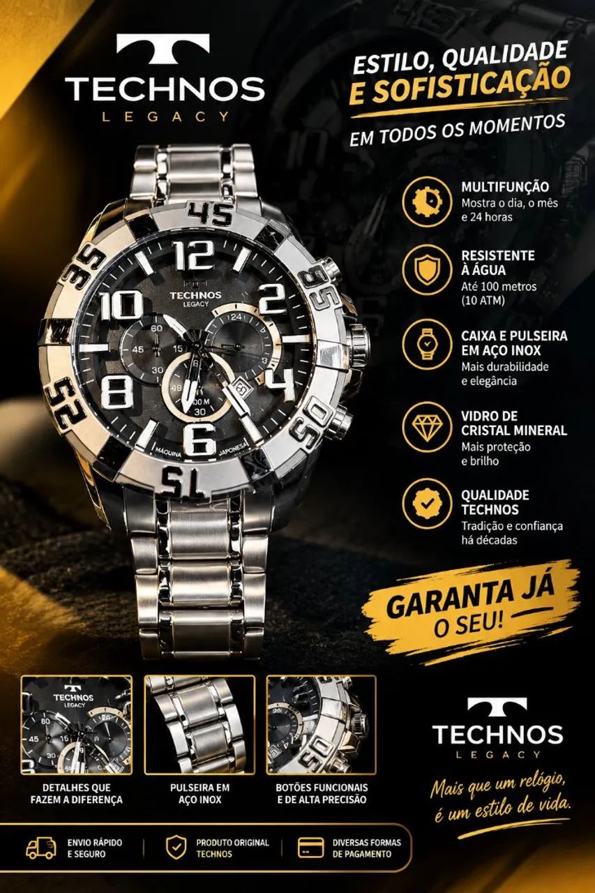 Vendo relógio thechnos 100% funcional algumas marcas de uso original  - Foto 3