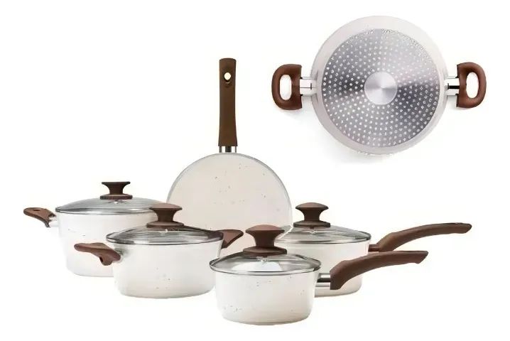 Jogo De Panela Pressão 4,2l + Conjunto 5 Pçs Optima Brinox - Foto 3