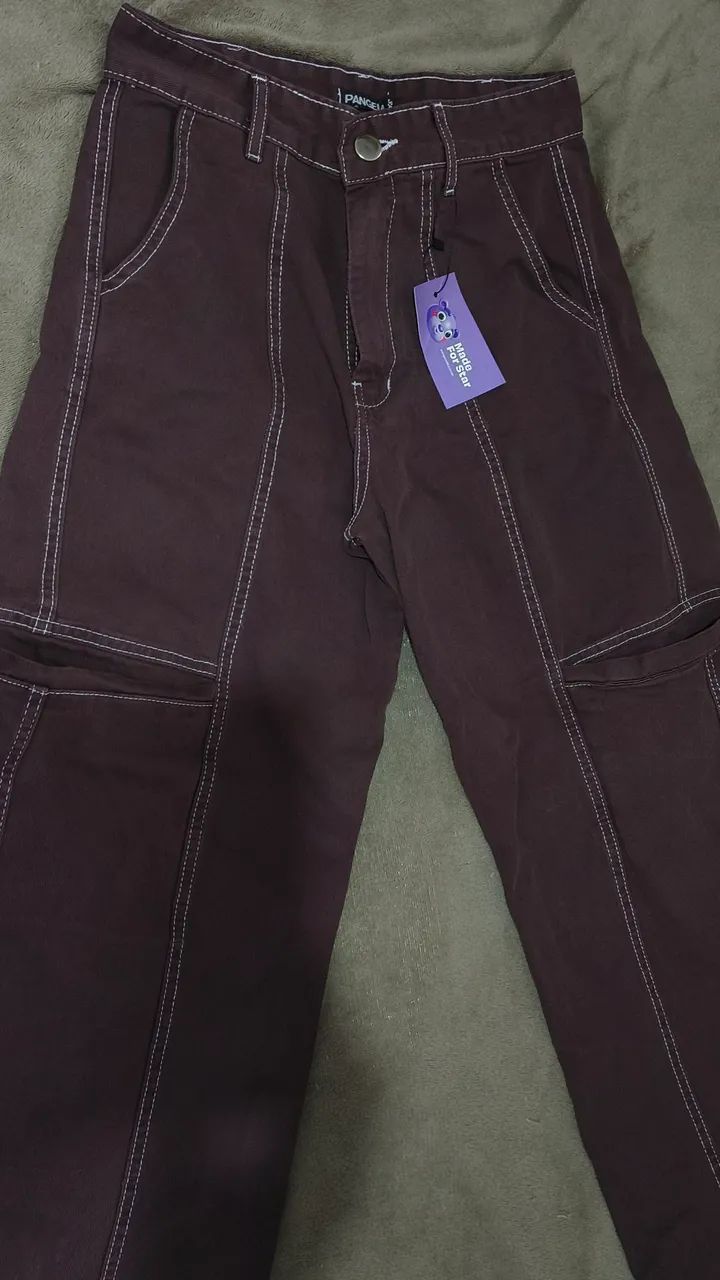Calça Marrom Teddy da Pangeia - Novo - Foto 4