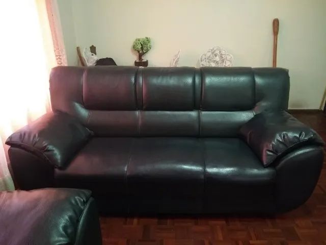 Sofá 2 e 3 Lugares Courvin Cor Verde Conservado - Foto 4
