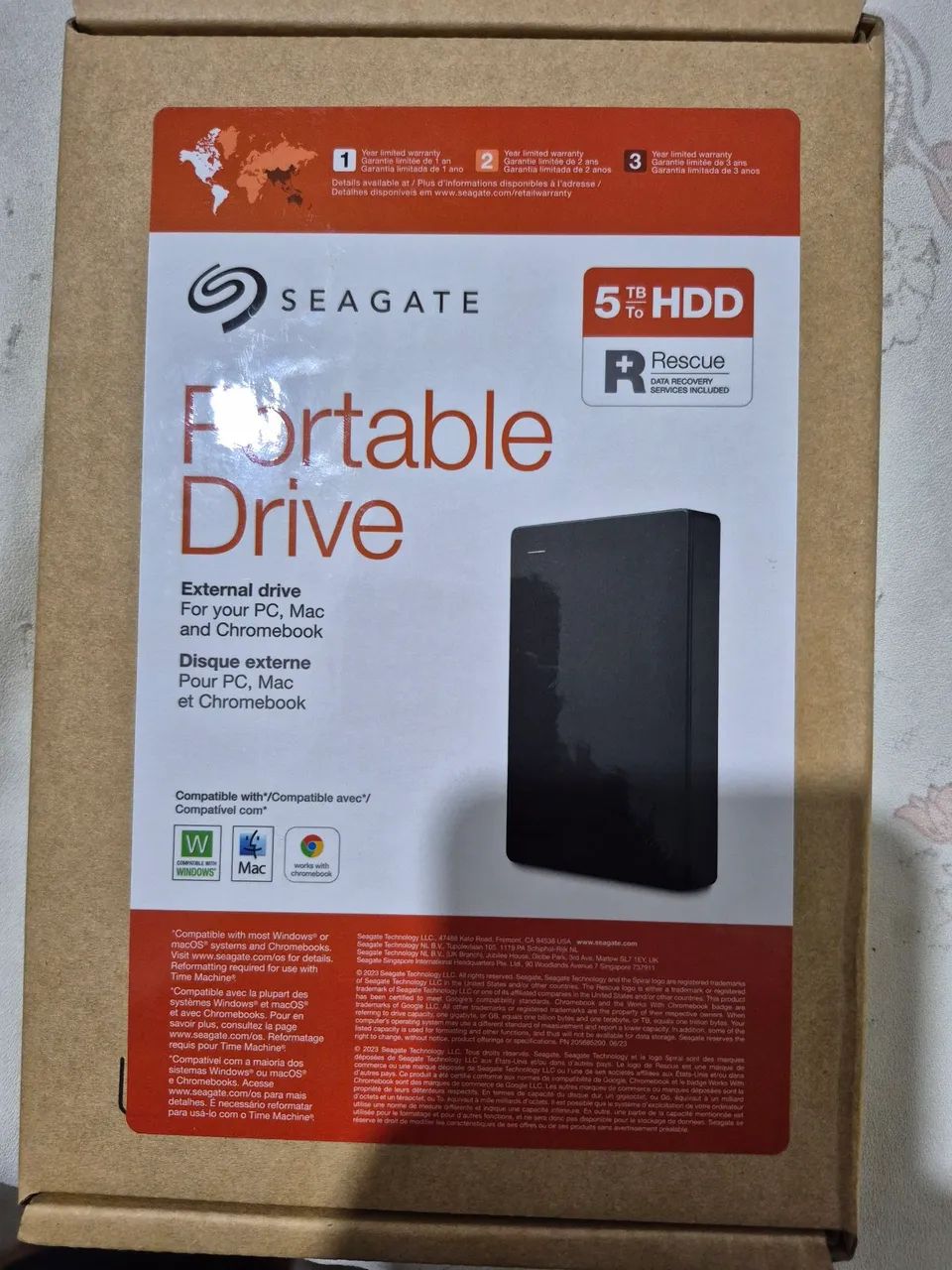 HD Externo Portátil Seagate 5TB lacrado445600416065146883