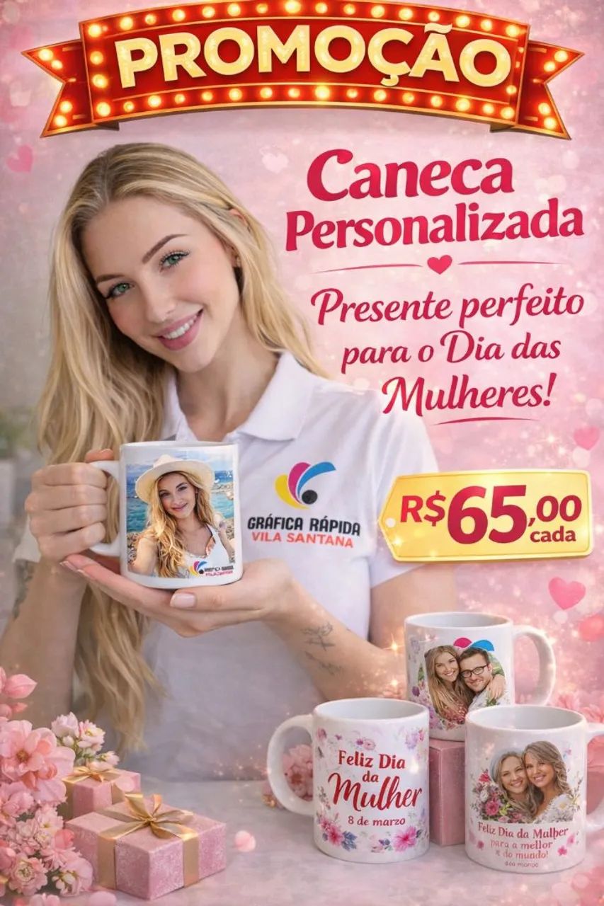 Caneca personalizada dia das mulheres 