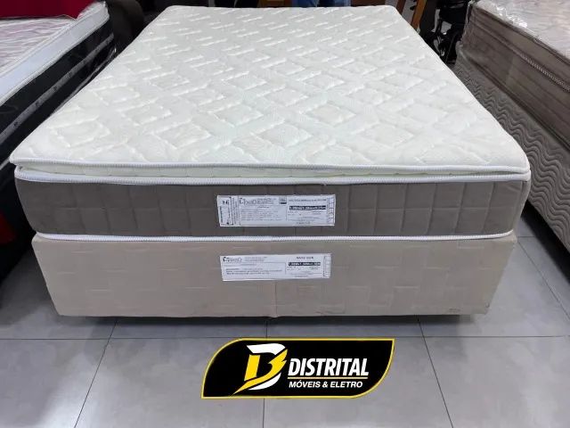 Conjunto Cama Box Solteiro Berillo 88x188x25cm  Pronta Entrega