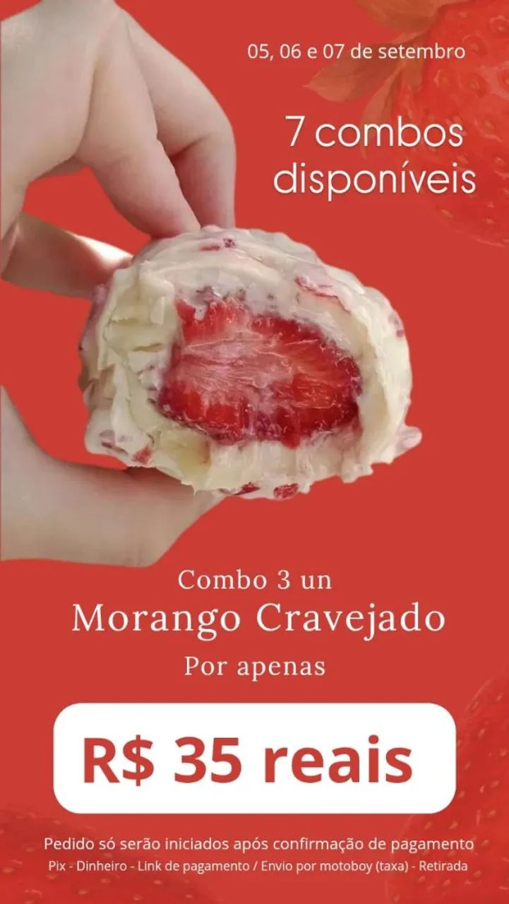 3 morangos cravejados 