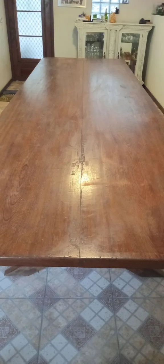 Mesa madeira maciça 20 lugares 4m X 1,4m - Foto 2