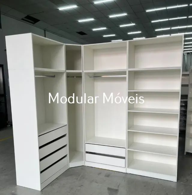 Closet 4 Módulos em L - MDF Branco