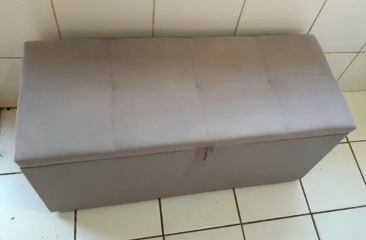 Puffbaú 1 metro no suede mascavo - Foto 3
