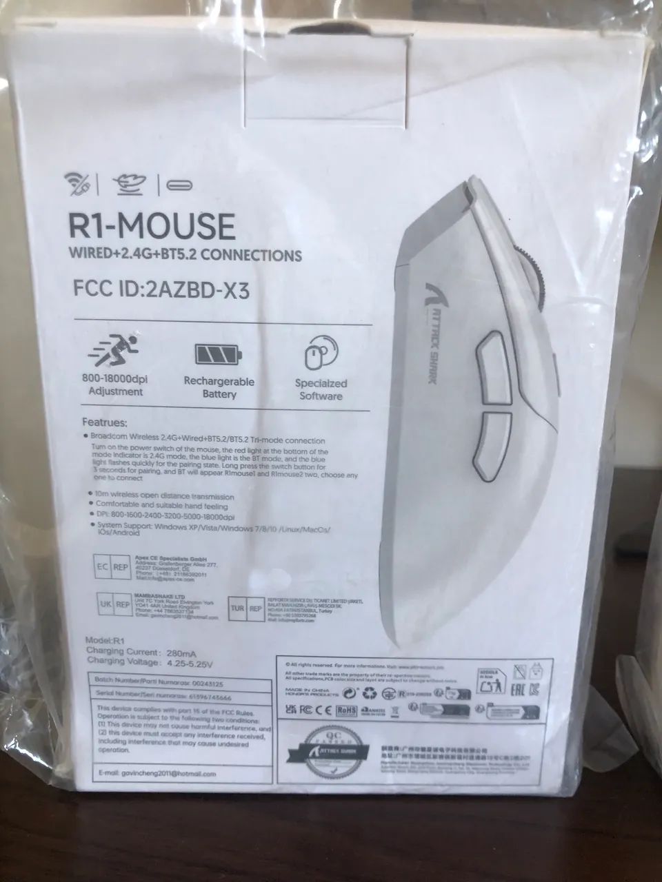 Attack Shark R1 Branco Wireless Tri-Mode (LACRADO) - Foto 2