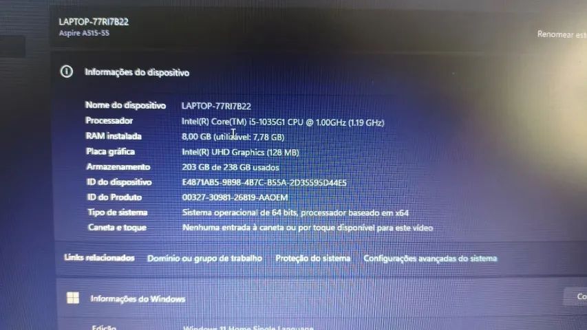 Notebook Acer Aspire 5 256gb I5-1035G1 - Foto 2