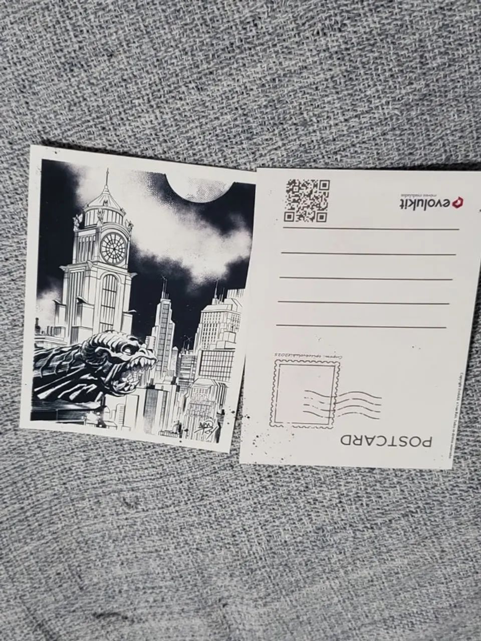 2 cartões postal arte ivan reis evolukit ccxp