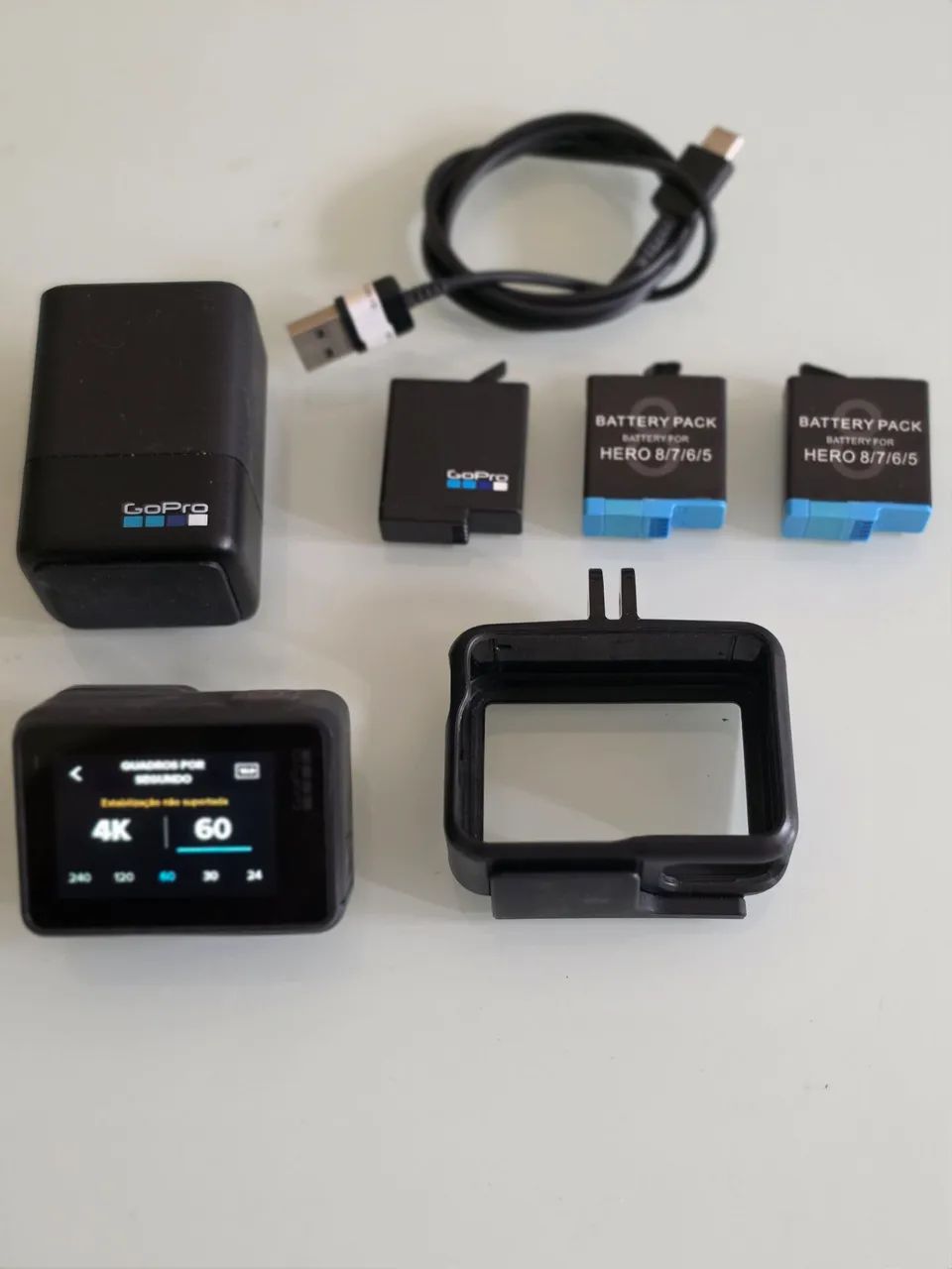 GOPRO HERO 7 BLACK + 4 BATERIAS + CARREGADOR + CARTÃO DE MEMÓRIA 128GB + MANUAIS - Foto 4