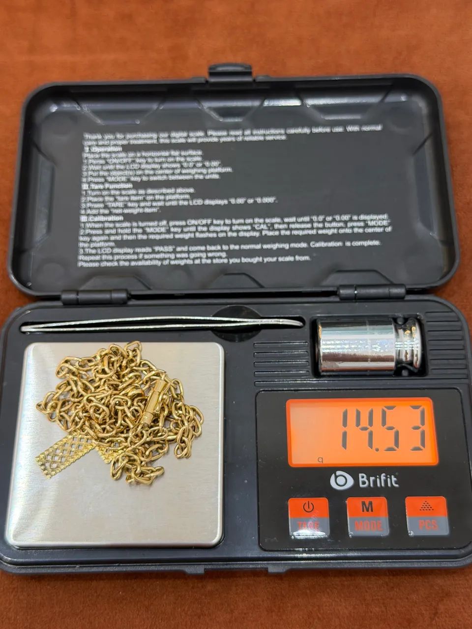 Cordão de ouro com pingente cruz 14.23g ( oco ) LOJA  - Foto 3