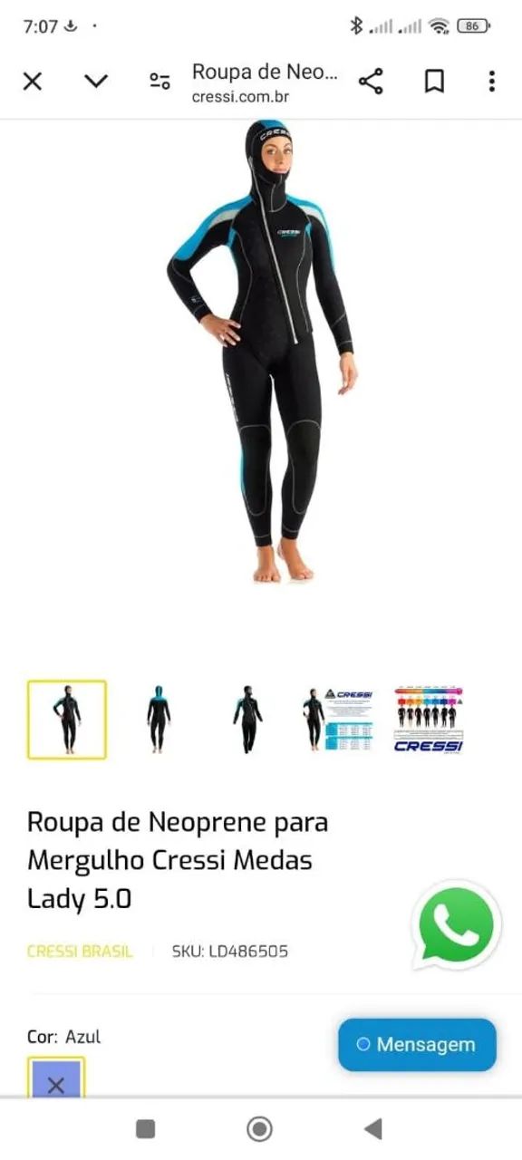 Roupa de mergulho nova