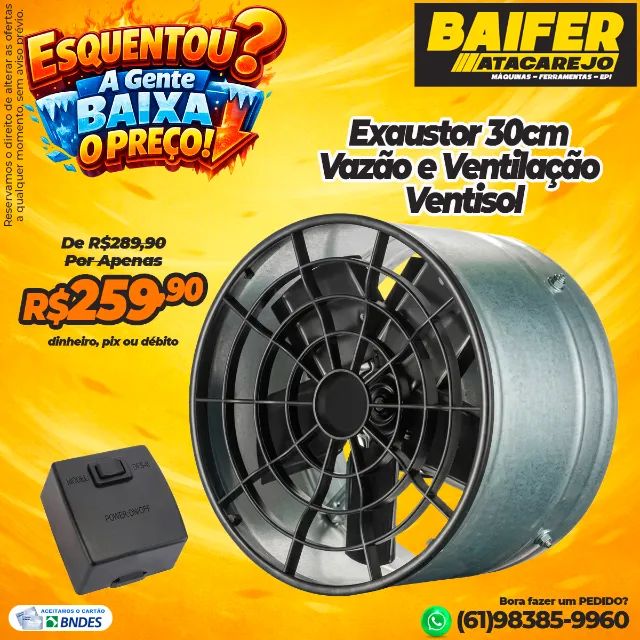 Exaustor 30cm Vazão e Ventilação Ventisol