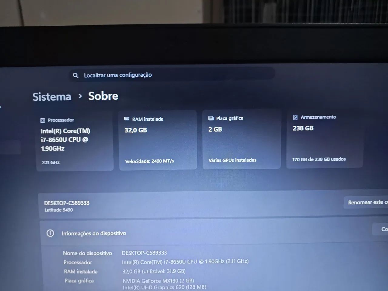 Dell Latitude 5490 i7 | 32GB RAM | SSD 256GB | Notebook Profissional - Foto 3
