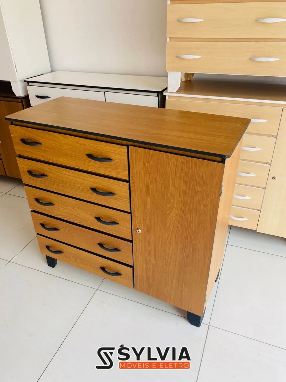 CÔMODAS 5 GAVETAS COM SAPATEIRA NOVAS  - Foto 5