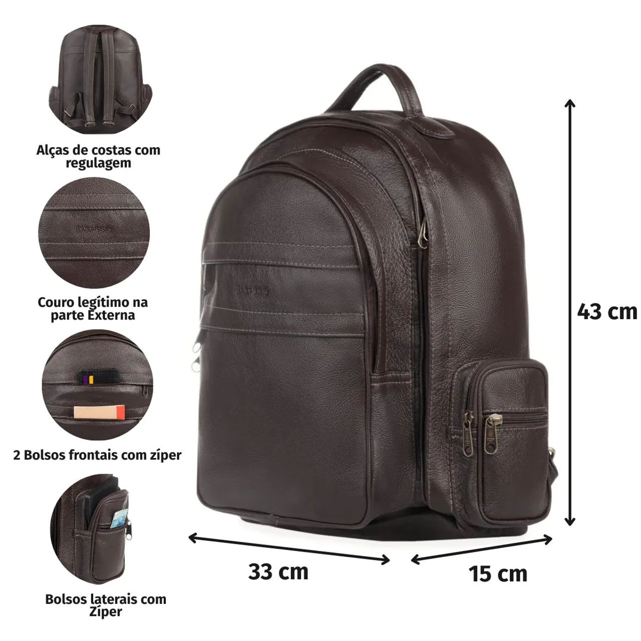 Mochila De Couro  - Foto 4