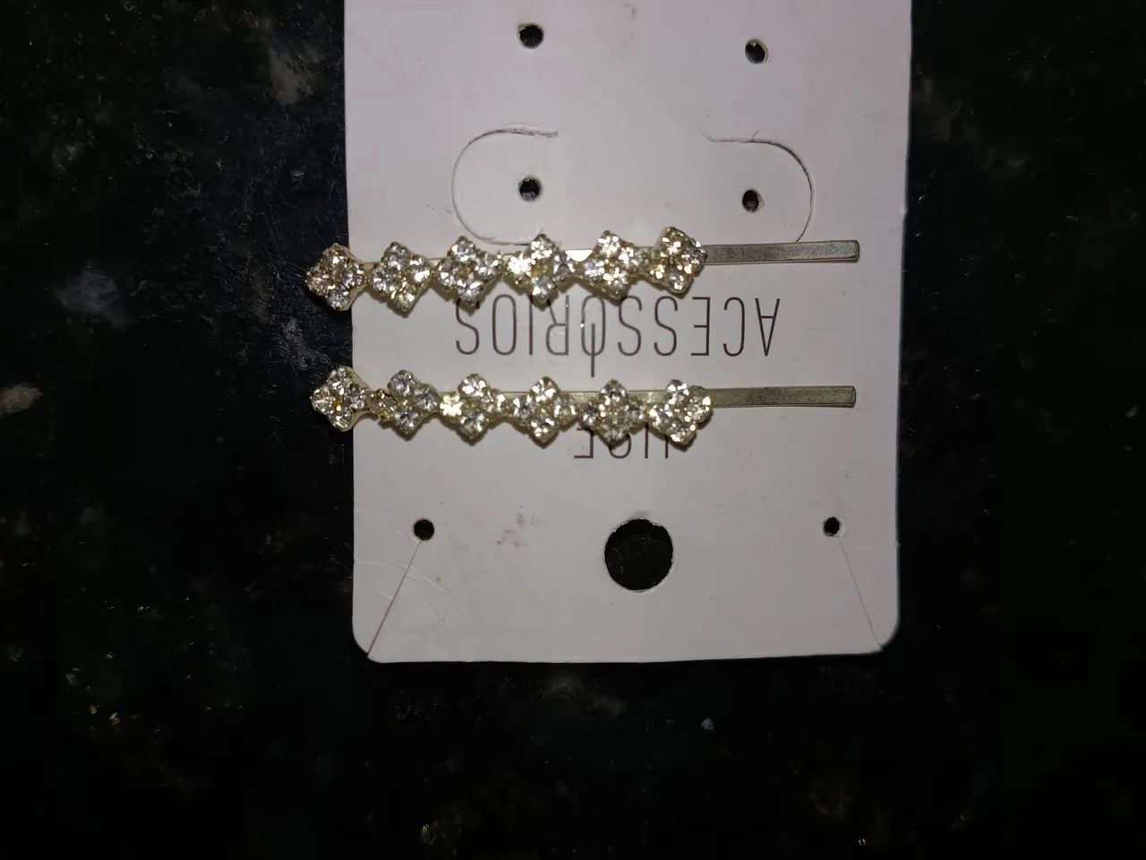 1 par de Presilhas Strass Cabelos  - Foto 2