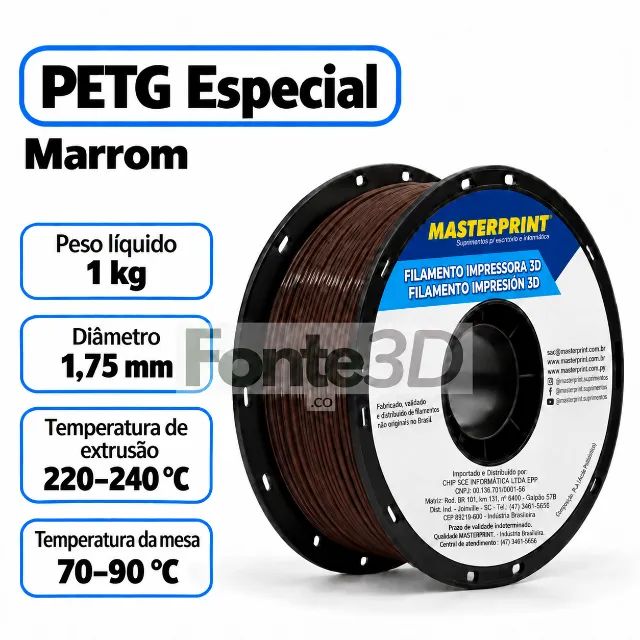 Filamento Petg Marrom - 1 Kg Masterprint - Foto 3