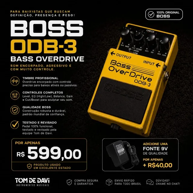 Pedal Boss Turbo Distortion DS-2 (sem fonte) - Instrumentos