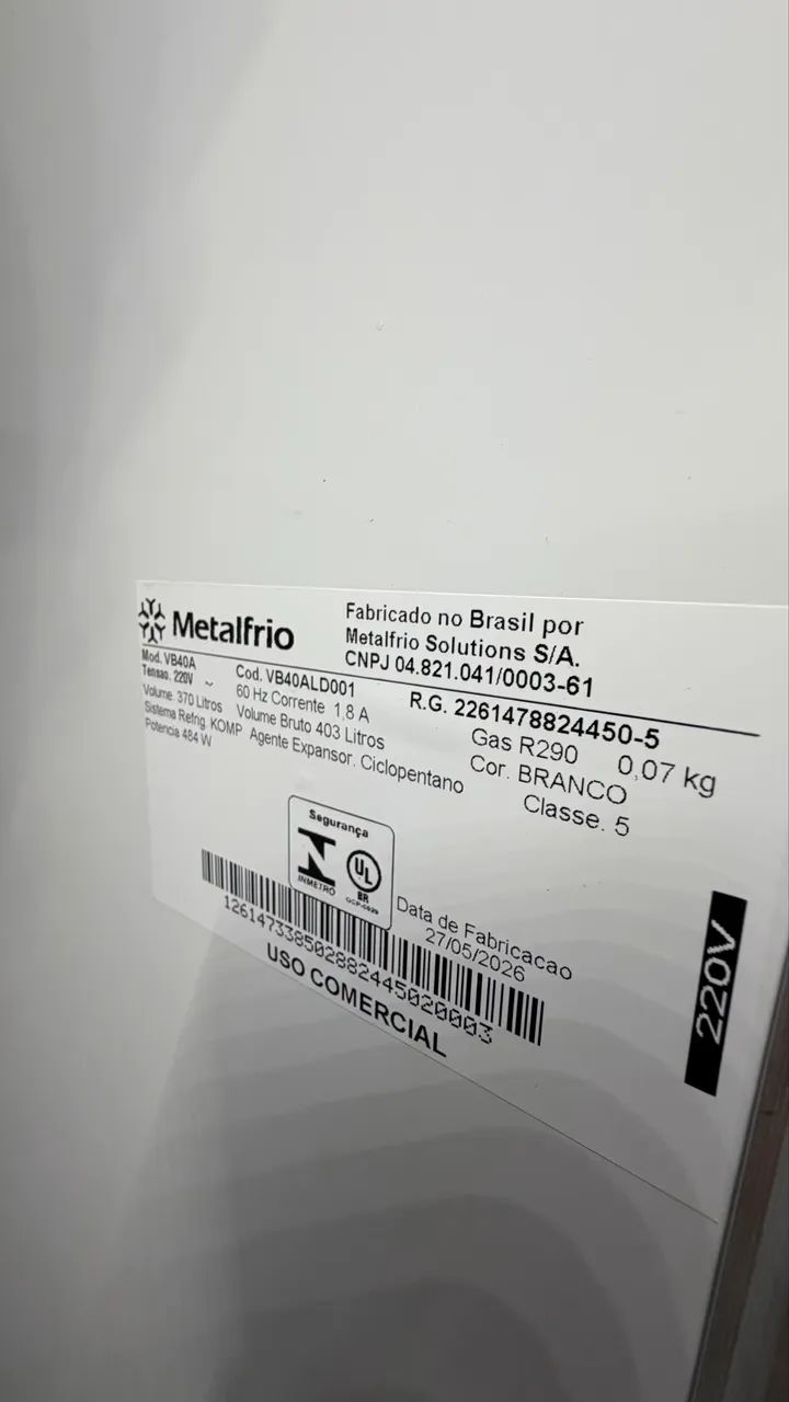 Expositor Metalfrio 403 litros 220v zerado - Geladeiras e Freezers