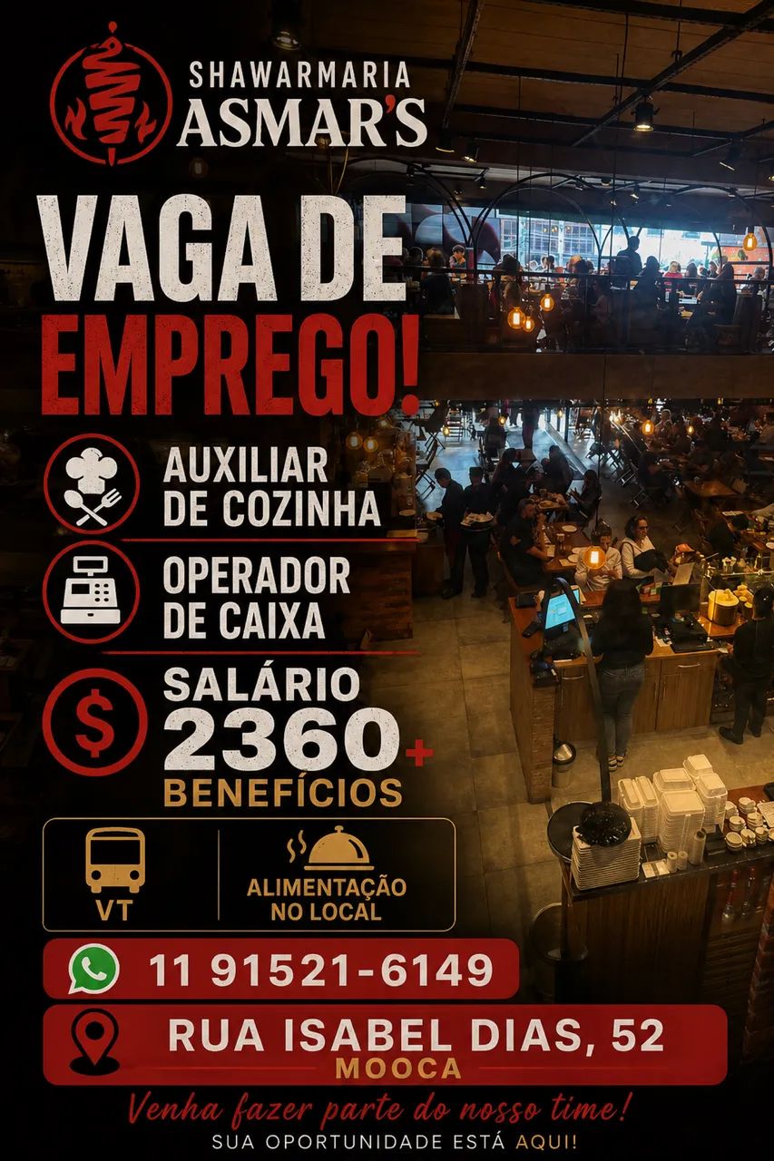 Vagas para Shawarmaria