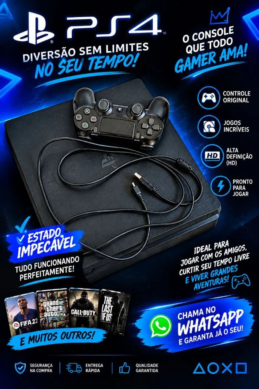PS4 SLIM ZERADO