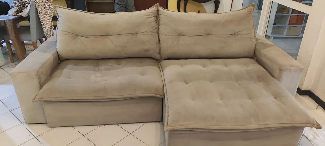 Sofá retrátil e reclinável 2,90 em veludo - Foto 3