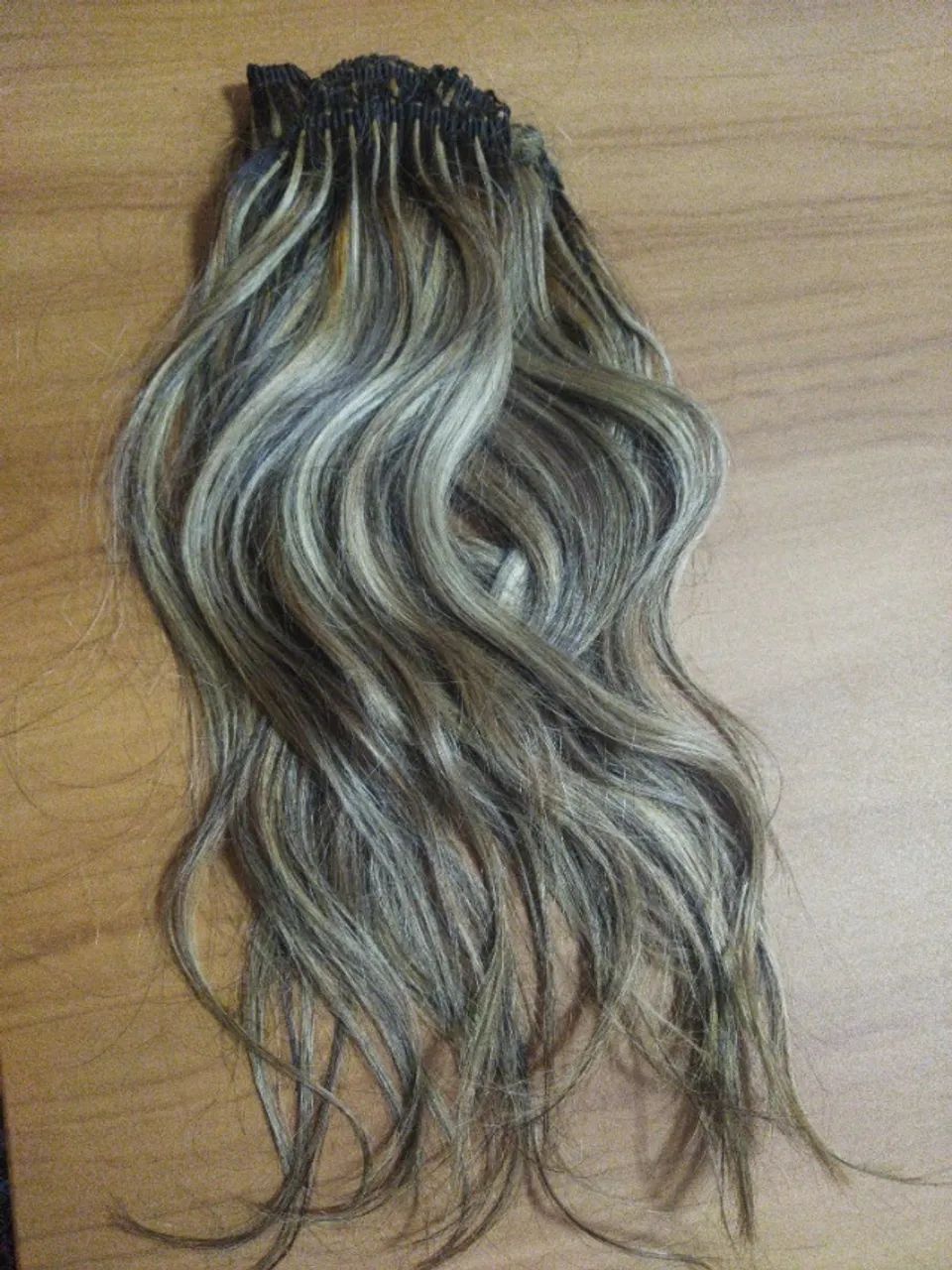 Cabelo humano, mechado, 42 cm