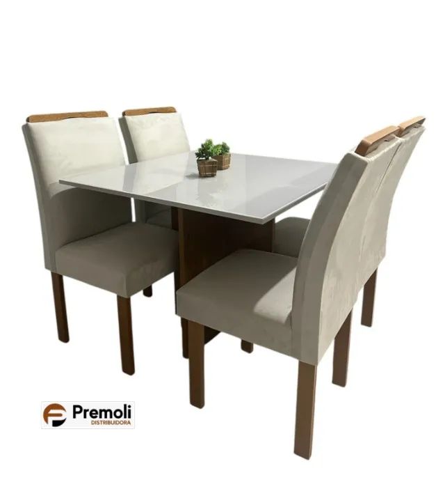 Mesa Salinas 1.20X80 C/04 Cad Londres Com VidRO - Foto 2