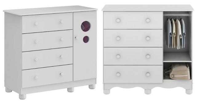 Frete Grátis* Cômoda Infantil 4 Gavetas 1 Porta - Bolinha *NOVO - Foto 3