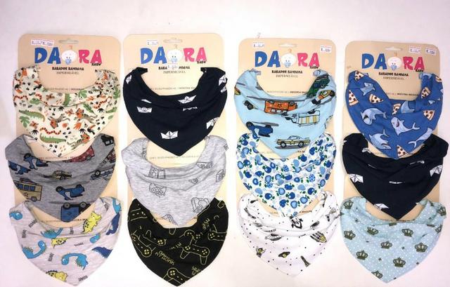 Kit com 05 babador bandana impermeavel - produto novo - Foto 2