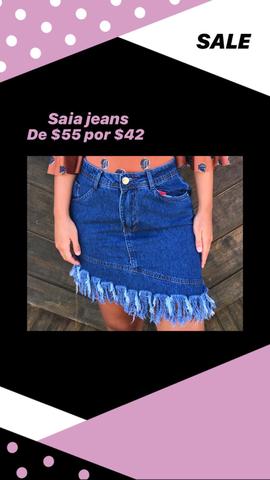 Saia jeans assimétrica - Foto 2
