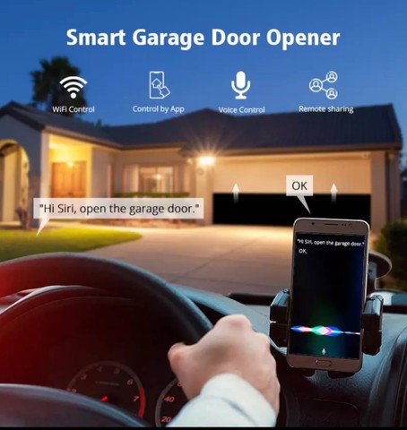 Apple homekit abridor de sensor da porta garagem wifi interruptor siri controle voz - Foto 4