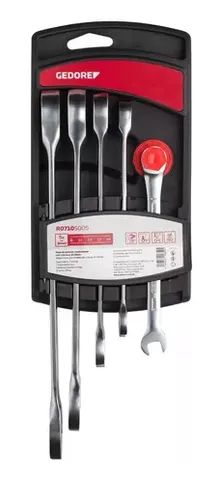 Jogo Chave Combinada 8 a 19 mm com Catraca 5 Peças Gedore Red