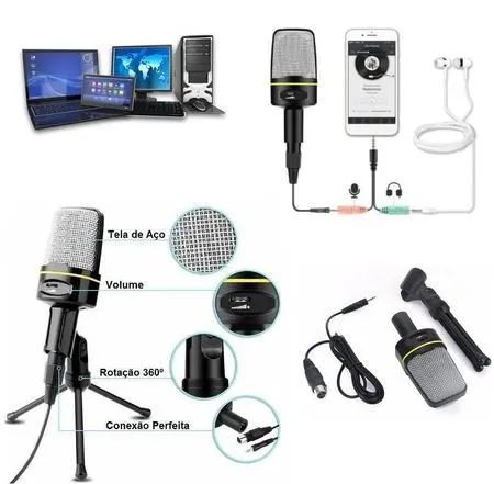 Microfone Estúdio Condensador Omnidirecional Profissional Envio uber moto frete cliente - Foto 5