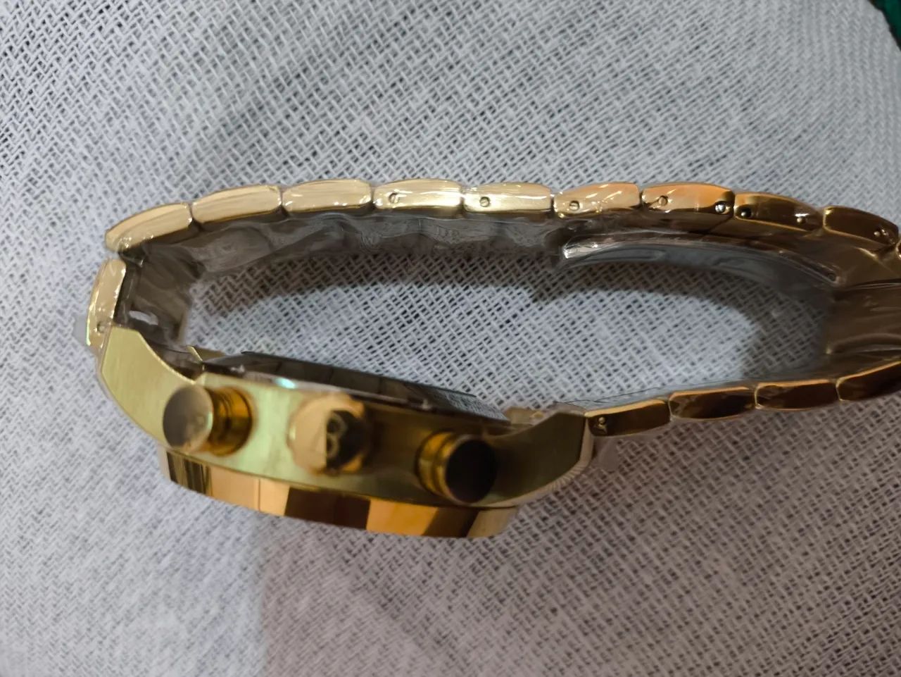 Relógio Masculino Bulgari Automático Dourado - Foto 4
