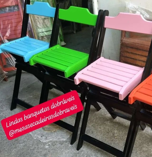 Banqueta alta para bar, sacada , bancada  de cozinha são  dobráveis de madeira - Foto 2