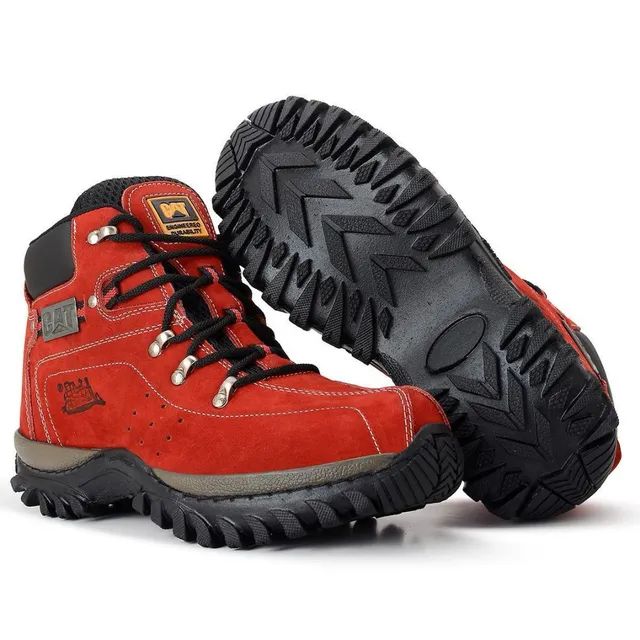 Bota store caterpillar vermelha