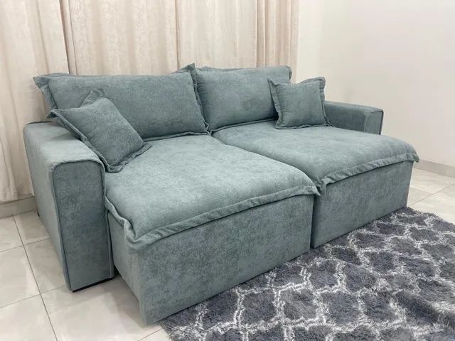 Sofá Cama Retrátil Ravena 2.40m Boucle Molas Bonnel l65 - Foto 5