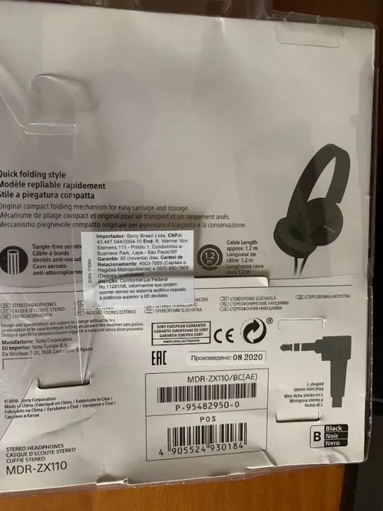 Fone de ouvido on-ear Sony ZX Series MDR-ZX110 MDR-ZX110 preto - Foto 4