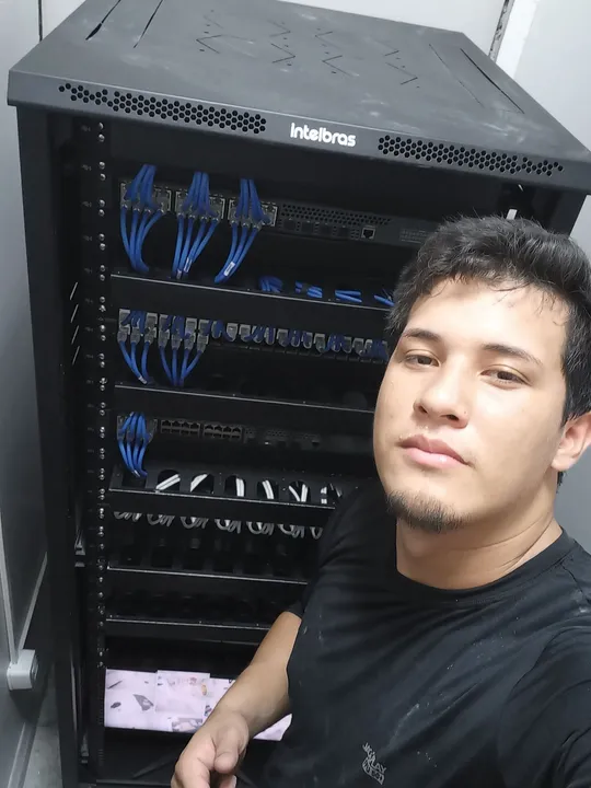 Organização de racker de cftv , e ponto lógico.