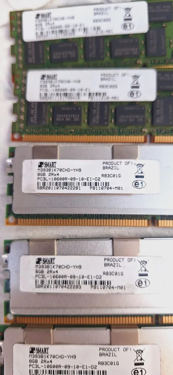 Memória RAM 8GB DDR3 PC3L-10600R 8GB PARA SERVIDOR
