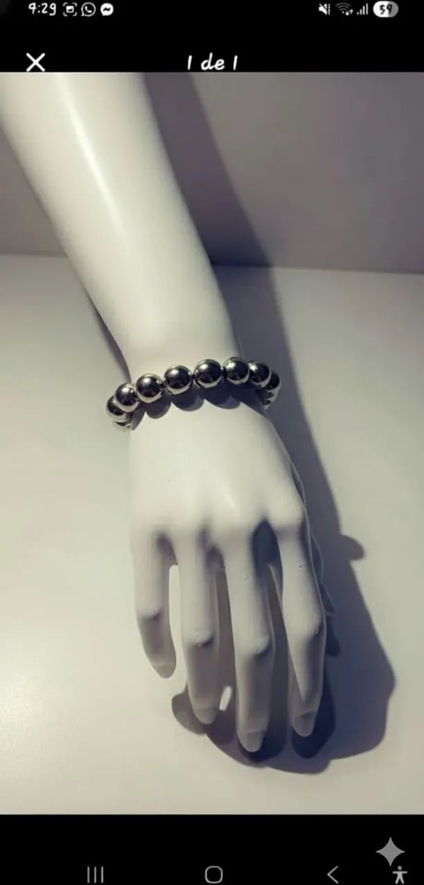 Pulseira Bolinhas  Prata Elegância