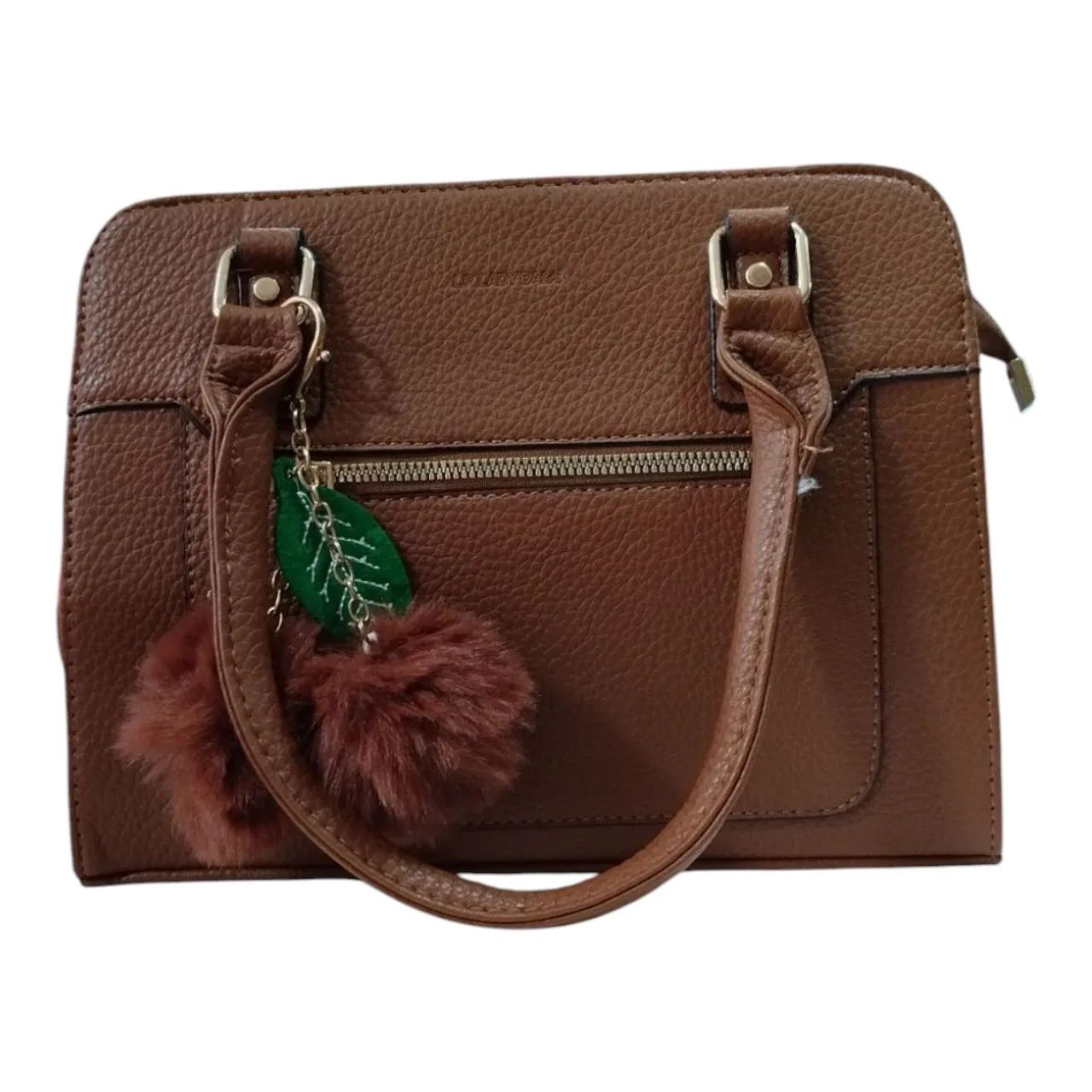 Bolsa de mão rosa em couro sintético - Foto 2