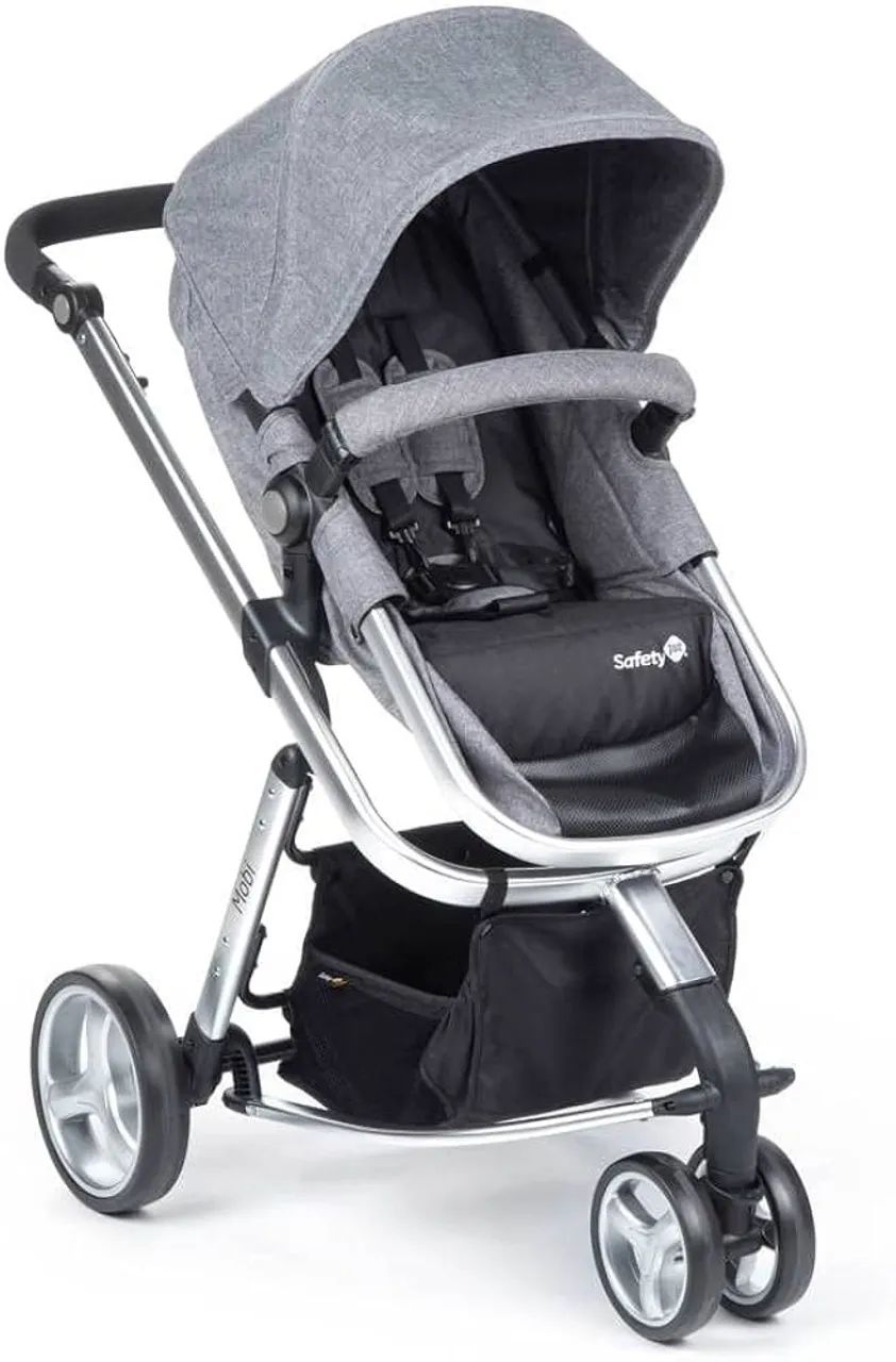 Carrinho de bebê + bebê conforto Safety 1st, Travel System Mobi NV Trio, Grey Denim Silver - Foto 2