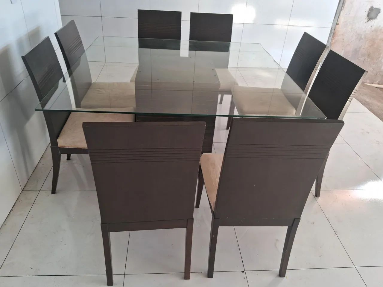 MESA TAMPA DE VIDRO 8 CADEIRAS 1500 - Foto 3