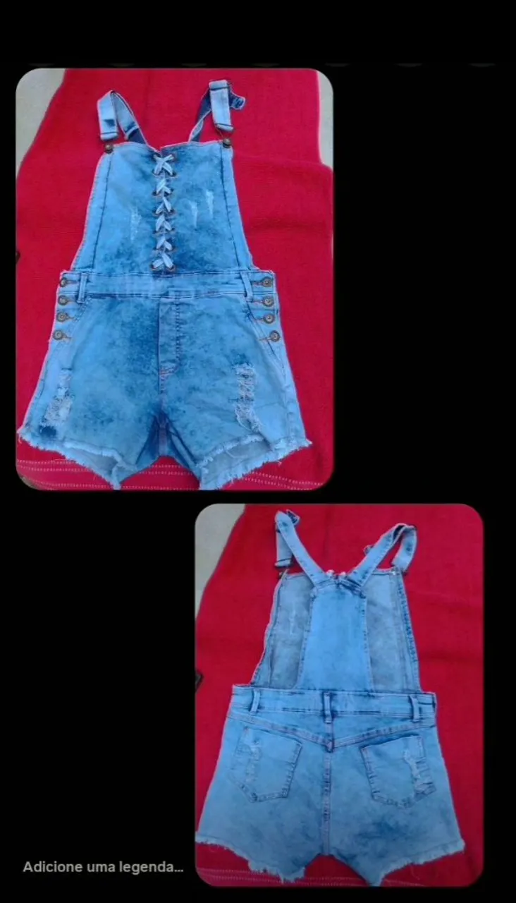 Macacão Jeans Short Feminino