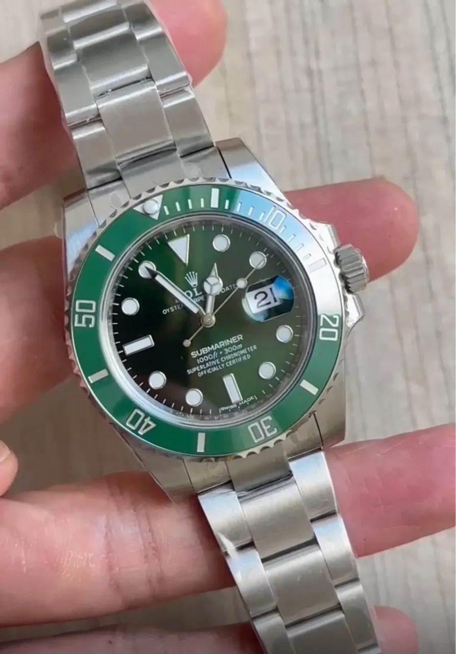 Rolex fundo Verde 40mm Melhor clone do mercado